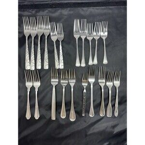 Assorted Stainless Steel Flatware Lot Of 21 Forks Towle Walco Royal Norfolk